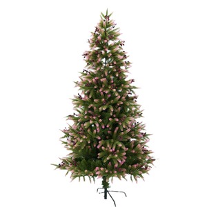 Árbol de Navidad de polietileno con ramas rosas, decoraciones artificiales de flor de <span class=keywords><strong>ciruelo</strong></span> roja y árbol de Navidad denso. - Product Image 2