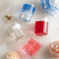 Blaue Ozean-Aromatherapie Sojawachs-Kerze Handgemachte Luxus-Gelee-Muschel Seestern-Kristall Perfektes Geburtstagsgeschenk Kerze für Freunde