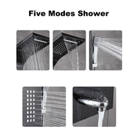 Panneau de douche mural à affichage numérique LED, cascade de pluie, acier inoxydable 304