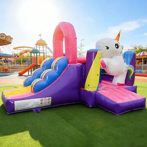 Château <span class=keywords><strong>gonflable</strong></span> pour enfants, château <span class=keywords><strong>gonflable</strong></span> de fête en forme de <span class=keywords><strong>licorne</strong></span> de dessin animé avec toboggan - Product Image 1