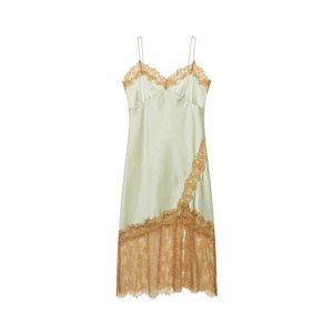 ZATRHMBM Novedades Verano 2026: Elegante Vestido con Ribete de Encaje, Estilo Vintage, Tirantes Finos, Vestido Casual para Mujer - Product Image 1