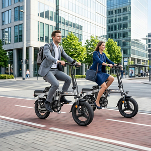 Bicicletta <span class=keywords><strong>Elettrica</strong></span> <span class=keywords><strong>Pieghevole</strong></span> 14" A12, Motore 48V 15Ah, Potenza di Picco 1000W, 28MPH, Batteria al Litio, Doppi Freni a Disco, 45KM/H, Acciaio ad Alto Tenore di Carbonio - Product Image 3
