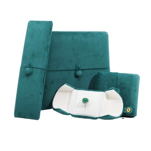 Caja de Joyería de Terciopelo de Doble Puerta de Alta Calidad, Exquisita Caja de Regalo para Joyas, Caja para Conjuntos de Joyería Multicolor - Product Image 1