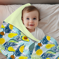 Manta para Bebé con Estampado de Aguacate Verde, Suave y Sensorial, Tipo Minky Dot, para Envolver al Bebé, con Certificación CPC, OEKO TEX y GRS, Suministro de Fábrica