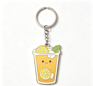 <b>Custom</b> Metal Bubble Tea <b>Keychain</b> Cartoon Drink Key Ring Enamel Beverage Charm for Promotion Gift - Product Image 3