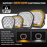 Feux de travail LED 7'' 9'' à double couleur DRL 10-36 V, projecteurs étanches homologués E-mark pour véhicules tout-terrain 4x4, camions et SUV