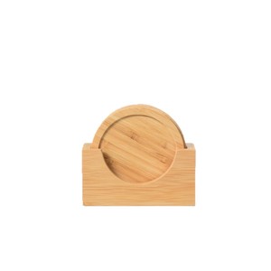 Posavasos redondos de bambú, aislantes del calor, antideslizantes, para café, té, uso doméstico, juego de cuatro - Product Image 3