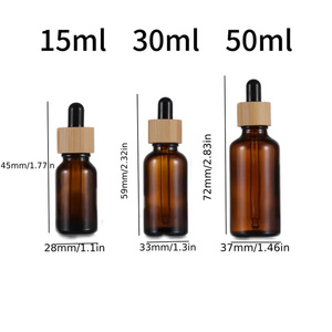 Bouteille compte-gouttes cylindrique en verre multi-capacités pour huiles essentielles et sérums de soin, avec bouchon sérigraphié, emballage carton, marque Capot - Product Image 2