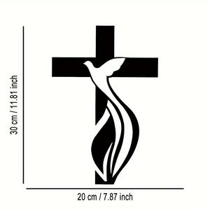 1 Pièce d'Art Mural Traditionnel Élégant en Fer Forgé avec Motif Pigeon et Croix, Décoration Suspendue pour la Décoration de Chambre - Product Image 2