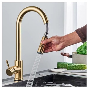 Rubinetto da <span class=keywords><strong>Cucina</strong></span> Moderno Classico Monocomando in Acciaio Inox 304 Montato su Piano con <span class=keywords><strong>Doccetta</strong></span> Estraibile Acqua Calda/Fredda Estensibile - Product Image 4