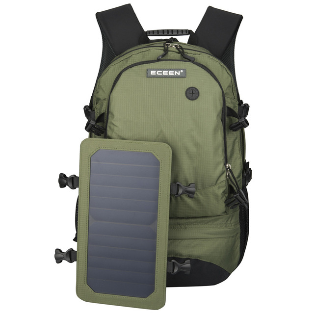 Eceen Solar Backpack Outdoor Solar Charging Board Unisex Mountaineering Travel Bag