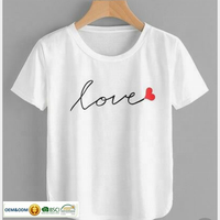 T-shirt court pour femme en coton biologique 100% - Impression sérigraphique personnalisée - Logo personnalisé - Haute qualité - Respirant - Séchage rapide - Décontracté - Grande taille