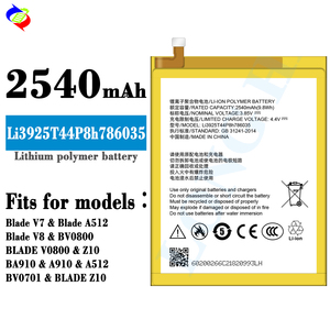 Li3925T44P8h786035 100% batería recargable de polímero de iones de litio Original para <span class=keywords><strong>ZTE</strong></span> <span class=keywords><strong>Blade</strong></span> V7 <span class=keywords><strong>V8</strong></span> Z10 BA910 A512 Xiaoxian 4 BV0701 BV0800 - Product Image 2