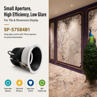 ODM Foco LED COB Empotrable Antideslumbrante de 6W, 8W, 12W, 15W, Regulable y Ajustable para Exhibición en Azulejeras y Salas de Exposición