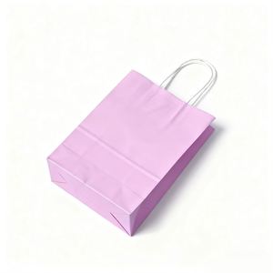 Sacs en papier kraft recyclables KM avec votre propre logo, petit sac en papier avec poignée - Product Image 3
