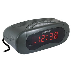 JUSTAMINUTE <b>Digital</b> Modern Alarm <b>Clock</b> with Snooze Function Black EH49101N - Product Image 1