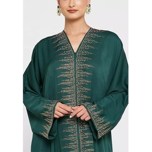 Muculmano nuovo floreale ultimo bel motivo a strisce Design manica lunga abito islamico abbigliamento donna musulmano Abaya Dubai - Product Image 5
