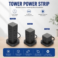 Multiprise de bureau standard britannique 13A 250V noire avec ports USB, multiprise multifonction sous le bureau