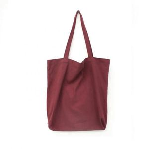 Sacs fourre-tout réutilisables en toile de coton et lin, couleur unie Morandi, décontractés, personnalisés, pour la plage et les courses - Product Image 5