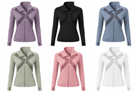 Vêtements de sport d'été légers et respirants pour femmes, avec protection solaire UPF50+ anti-UV, dos en X, en maille, fermeture éclair intégrale, pour activités de plein air, vente en gros