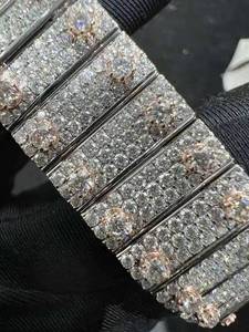 Montre pour homme de style hip-hop de haute qualité, entièrement sertie de diamants en moissanite VVS, bracelet en acier inoxydable mécanique - Product Image 3