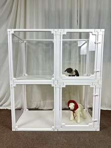 <span class=keywords><strong>Cage</strong></span> pour chien en plastique avec fermeture à bouton, design solide, taille moyenne/petite, lapins, cochons d'Inde, chinchillas, parc pour animaux de compagnie écologique, intérieur - Product Image 2