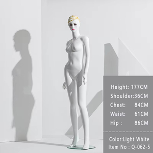 Mode <span class=keywords><strong>pas</strong></span> <span class=keywords><strong>cher</strong></span> fenêtre vitrine modèle blanc brillant maquillage tête debout corps complet corps en fibre de verre femme Mannequin à vendre - Product Image 2