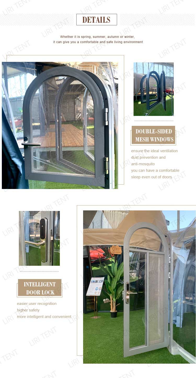 Transparent Glamping Geodesic Dome House Waterproof PC PVC Domes