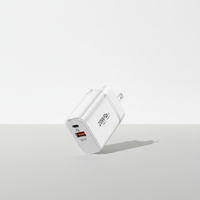 Chargeur rapide universel 20W double port, vente en gros d'usine, logo OEM personnalisé, chargeur de téléphone portable portable PD QC 3.0 avec prise US pour ordinateur portable