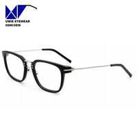 Monture de prescription carrée en métal et acétate sur mesure, taille 53-20-145, vision haute définition pour adultes unisexes, logo personnalisé, MOQ 50 pièces