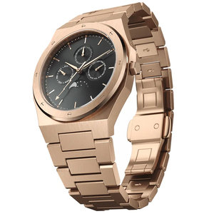 Personalizado japonés <span class=keywords><strong>chrono</strong></span> de cuarzo reloj de acero inoxidable resistente al agua de oro rosa de Luna fase reloj cronógrafo para los hombres - Product Image 1