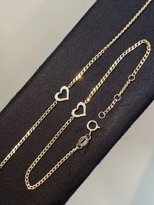 Xinfly 18K Gold and Natural Diamond Cuban Chain Heart Pendant <b>Cute</b> Jewelry <b>Bracelet</b> for Ladies Party and Daily Wear - Product Image 2