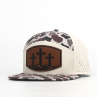 Casquette camouflage à 7 panneaux, imperméable, avec logo personnalisé en cuir, casquette laser