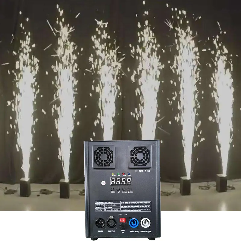 600W điều khiển từ xa tia lửa Máy giai đoạn hiệu ứng thiết bị pháo hoa lạnh phun cho Disco bên câu lạc bộ thanh DJ hiển thị ánh sáng sân khấu.
