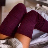 Chaussettes en coton pour femmes, hauteur genou, tricotées, longues, au-dessus du genou, chaussettes extensibles