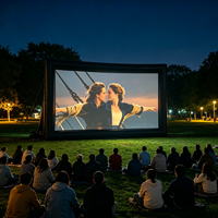 Écran de cinéma gonflable silencieux de 20 pieds |   Écran de projection extérieur étanche |   Projection avant et arrière sans plis et sans coutures