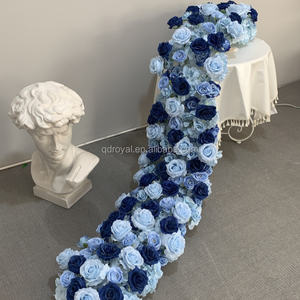 热卖皇家蓝色人造婚礼派对装饰跑步者带过道花婚礼装饰 - Product Image 6