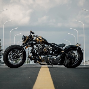 Moto Bobber V-Twin 250cc d'<span class=keywords><strong>occasion</strong></span> de haute qualité, <span class=keywords><strong>Chopper</strong></span> Hardtail personnalisé, Moto à essence d'<span class=keywords><strong>occasion</strong></span> avec pneus à flancs blancs, Certifiée CE - Product Image 1