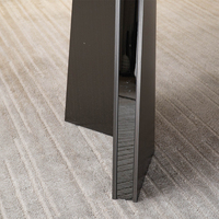 Table à manger rectangulaire contemporaine avec piétement en métal et plateau en céramique, vente directe d'usine