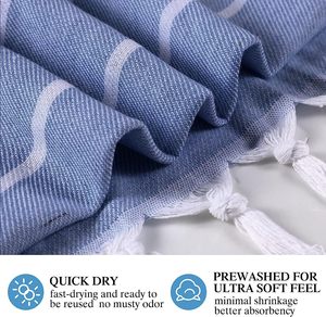 Ailuoha-Toalla de playa de algodón turco personalizado Peshtemals 100% toallas de algodón Turquía Hammam <span class=keywords><strong>Peshtemal</strong></span> al por mayor Pestemal Fouta Sarong - Product Image 6