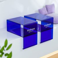 Présentoir en verre organique de support de marque commerciale en acrylique brun foncé de conception individuelle