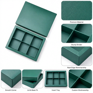 Caja de Regalo Rígida y Resistente con Compartimentos, de Cartón Corrugado, Acabado Mate Premium, para Chocolates, Galletas y Dulces - Product Image 2