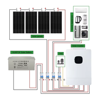Système solaire hybride 2,4 kW avec logo personnalisé, batterie LiFePO4 24 V, onduleur MPPT, kit PV pour usage domestique et commercial, service OEM, garantie 25 ans