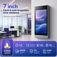 Terminal de reconnaissance faciale dynamique Linux avec écran tactile de 7 pouces, étanche IP65, contrôle d'accès avec NFC WIFI 4G POE RS485 Wiegand