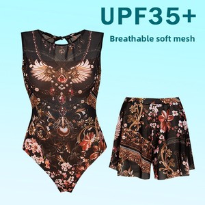 Conjunto de <span class=keywords><strong>Bikini</strong></span> Floral de Dos Piezas con Protección Solar UPF35+ y Pantalones Cortos de Baño, Estilo Europeo y Americano 2025 - Product Image 4