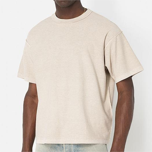 High Quality Custom Thick Cotton Washed T-shirt Hip Hop Blank Oversized Boxy Crop 320 Gsm t Shirt Heavyweight Vintage t Shirt - Product Image 4