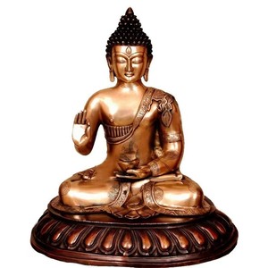 Sıcak satış tapınak dekore Feng Shui hayat ölçekli bronz oturan altın buda heykeli - Product Image 5