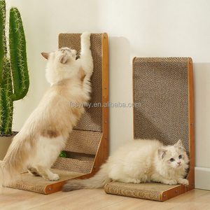 Hete Verkoop Kat Krabpaal Golfkarton L Vorm Scratcher Met Bal - Product Image 2