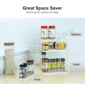 <span class=keywords><strong>Petit</strong></span> panier de rangement empilable en fil métallique, étagère à épices, rangement de garde-manger pour comptoir de cuisine, armoire de salle de bain - Product Image 5