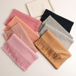 وشاح كشمير من منغوليا الداخلية، وشاح صوف ميرينو سميك سادة، شال منسوج دافئ للشتاء للنساء - Product Image 2